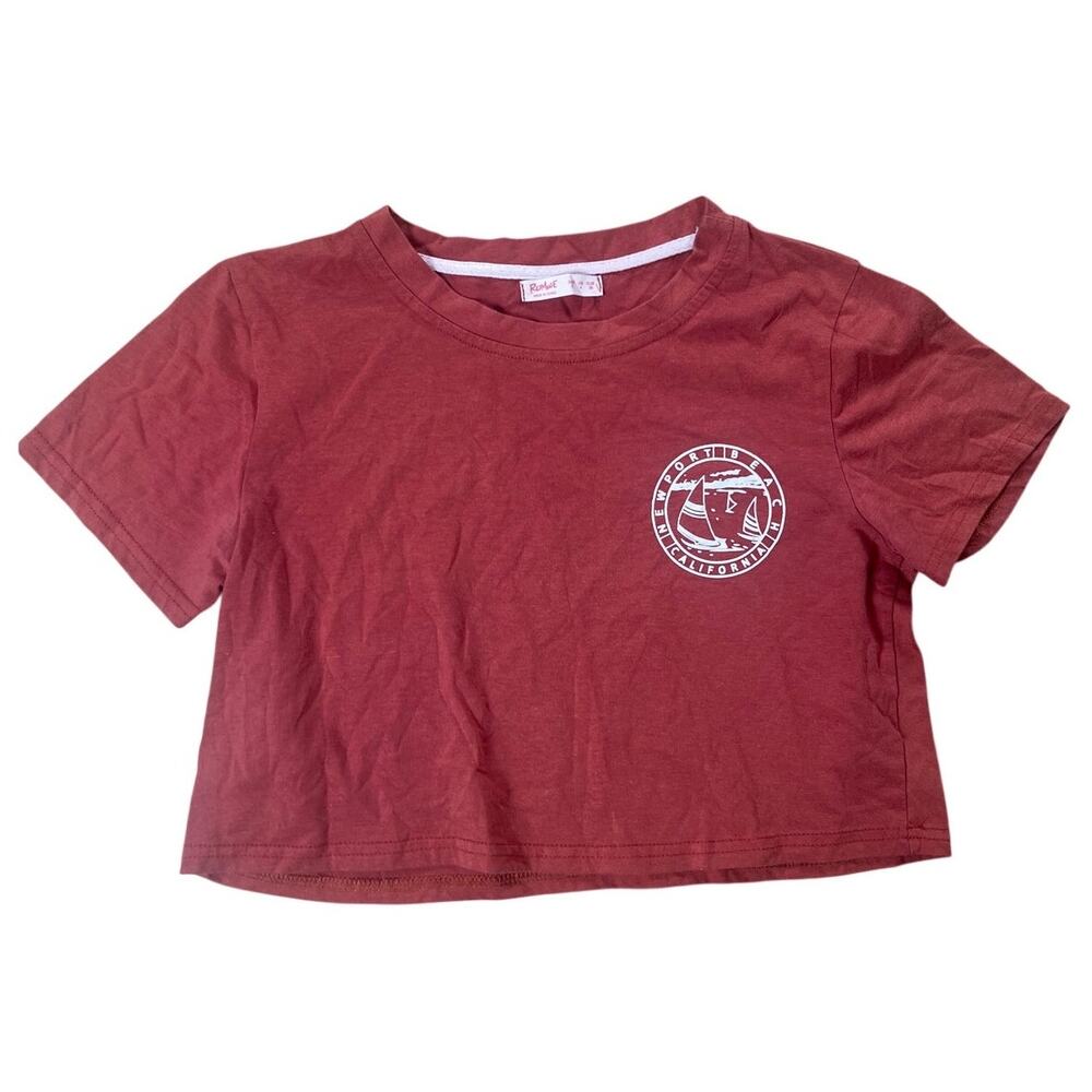 Romwe Burgundy  Crop Top Women Size S